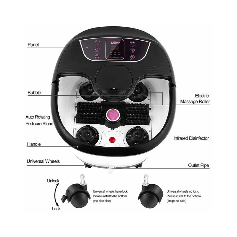 MM-18C Автоматический массажер для спа-ванны для ног с 8 массажными роликами и пемзой